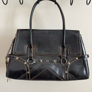 XOXO Vintage Black Brown Satchel Bag Purse